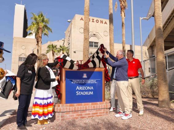 San Carlos Apache Arizona Stadium Sign Dedication