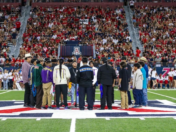 Tohono O'odham Singers on Arizona Stadium Field