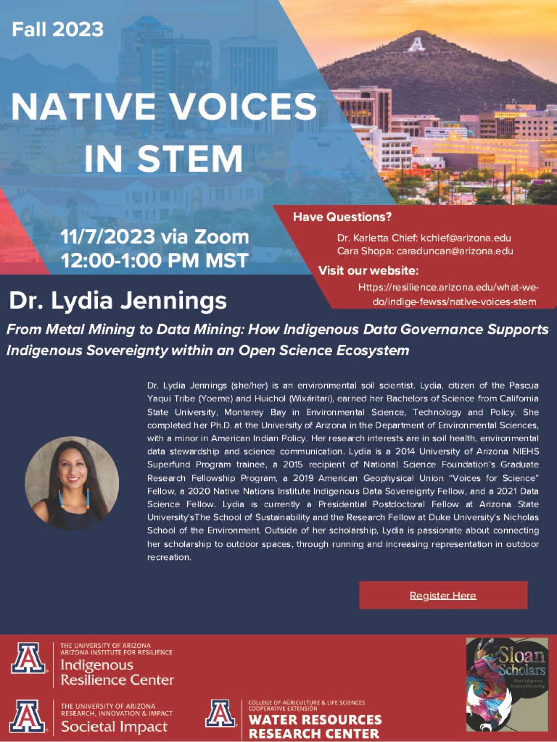 Dr. Lydia Jennings Native Voices in STEM Seminar