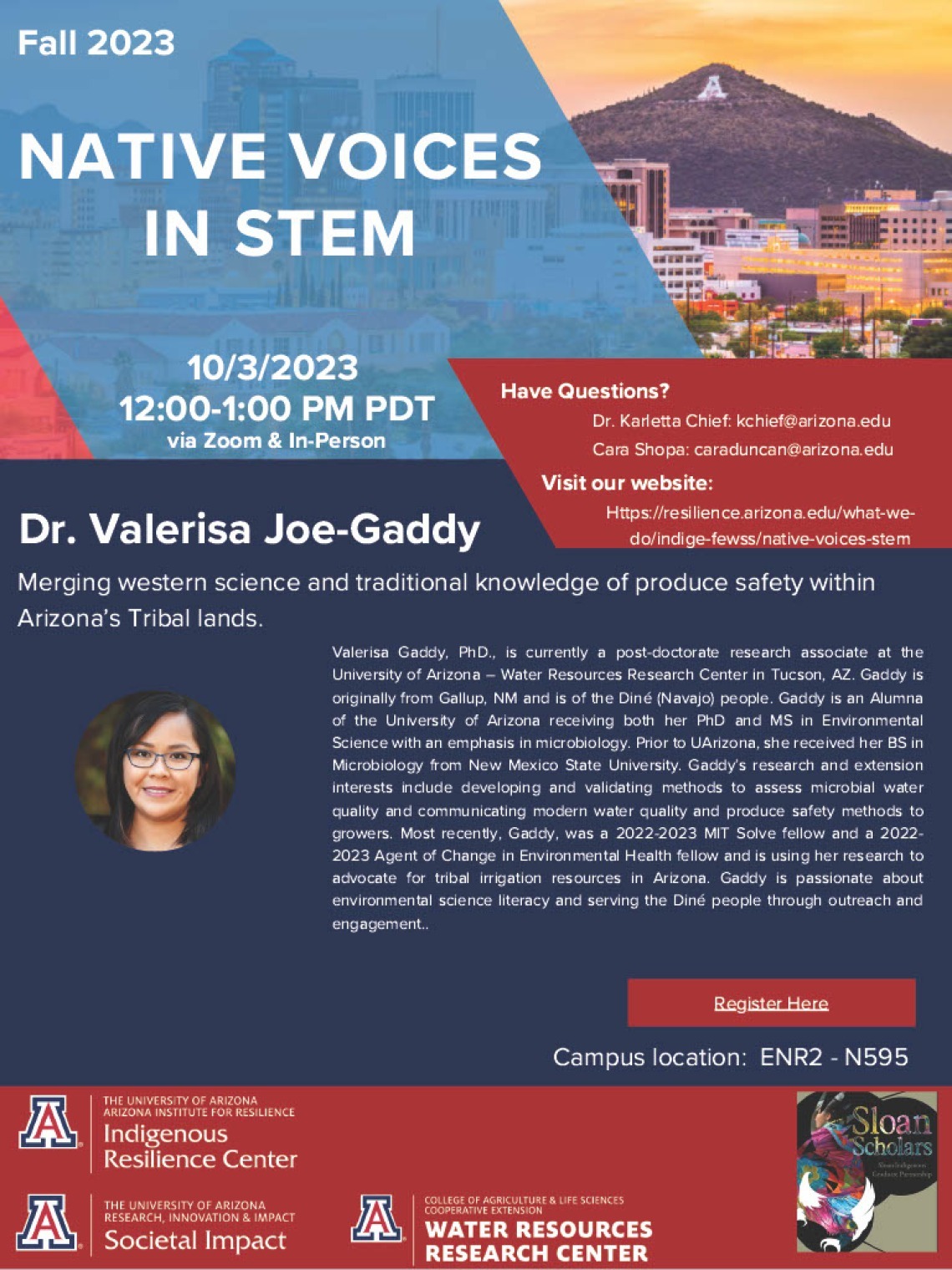 Dr. Valerisa Joe-Gaddy's Native Voices in STEM Seminar