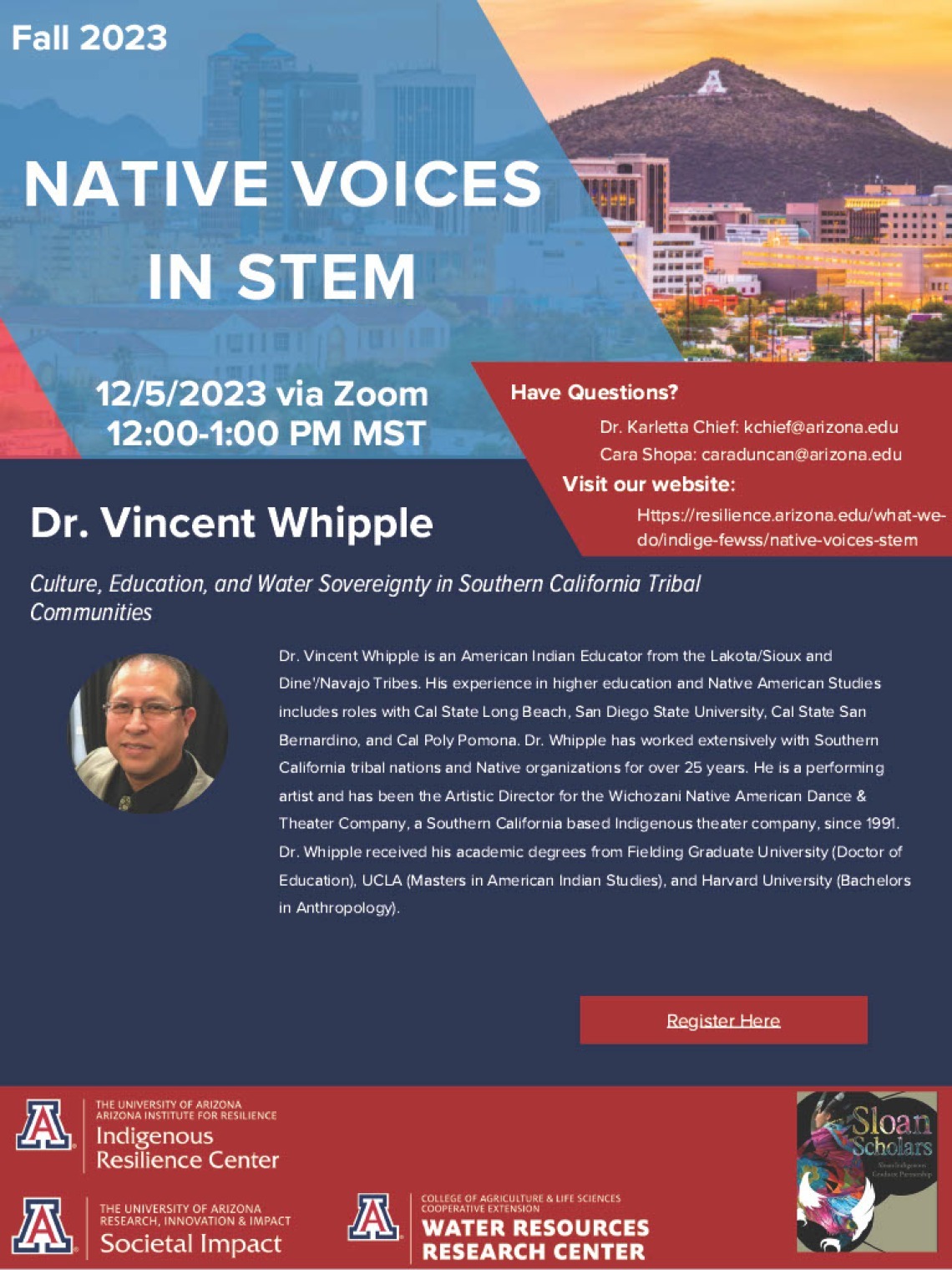 Dr. Vincent Whipple's Native Voices in STEM Seminar