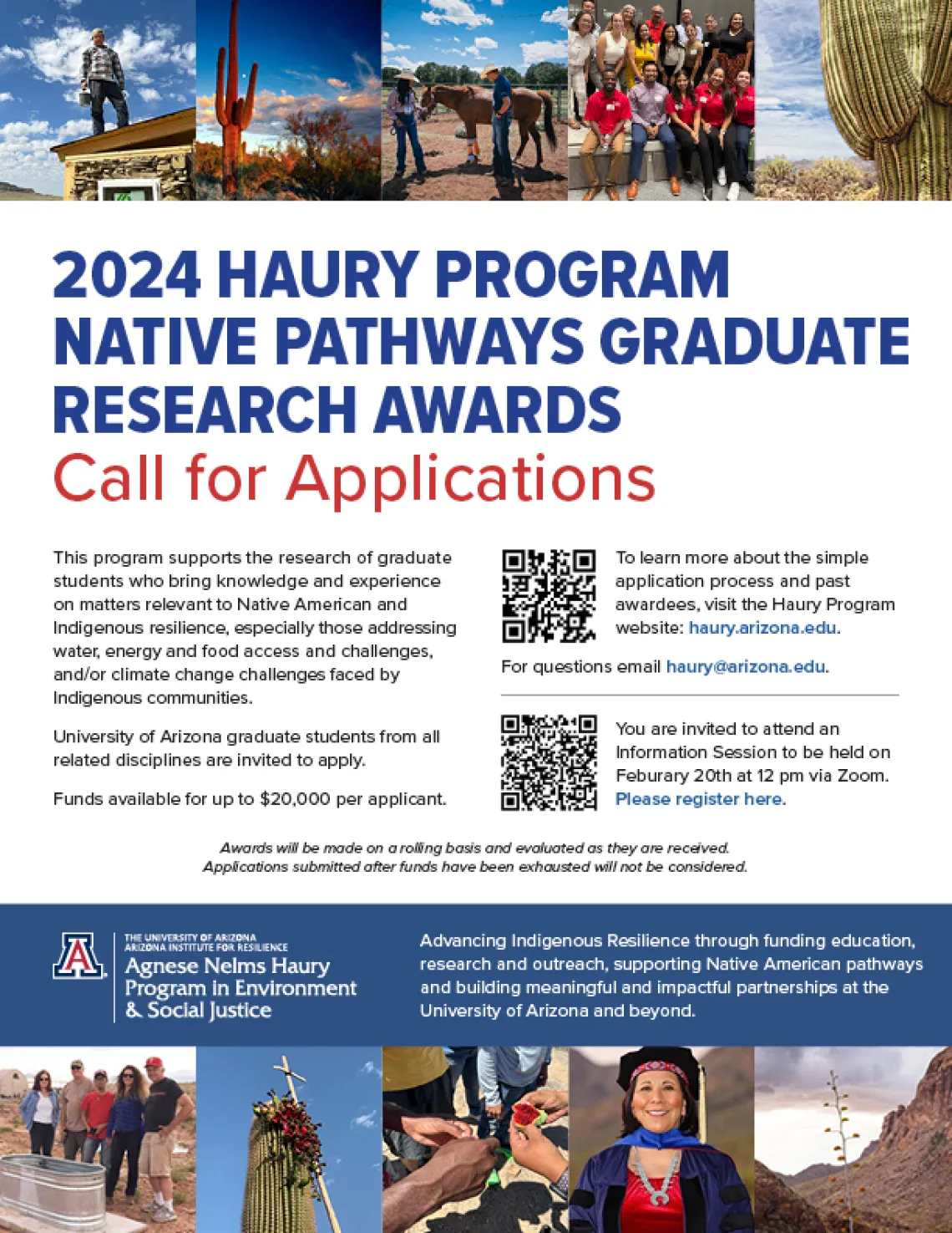 UA Haury Native Pathways Awards Flyer