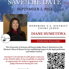 Flyer for Honoring Judge Humetewa